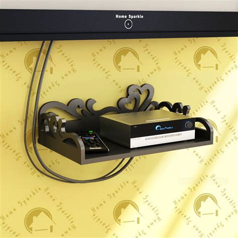 Home Sparkle Carved Engineered Wood Set Top Box Holder (33 cm x 24 cm x ...
