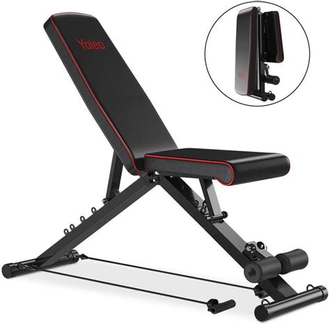 Buy Yoleo Adjustable Weight Bench, Upgrade Version- SeatBackFeet ...