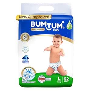 Buy Bumtum Baby Diaper Pants, Large Size, 62 Count, Double Layer ...