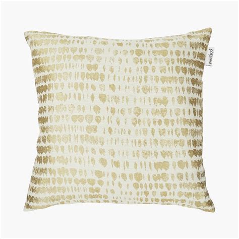 Buy PORTICO Lotus Gold Printed Cushion Covers - 40x40cm - Set of 2 from ...
