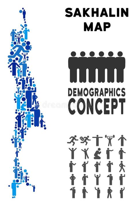 Demographics Sakhalin Island Map Stock Vector - Illustration of area ...