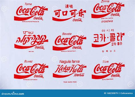 Coca Cola Brand Written in Different Languages Characters Editorial ...
