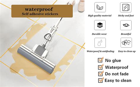 Satmarhz 50 Meters Golden Tape for Wall Decoration Tiles Gap Waterproof ...