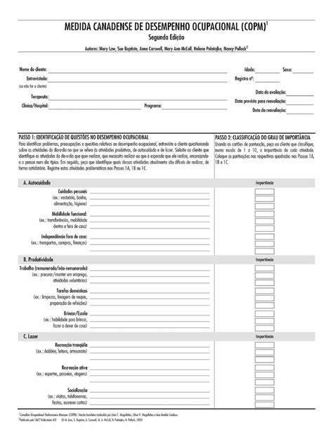Copm Assessment Forms 的图像结果