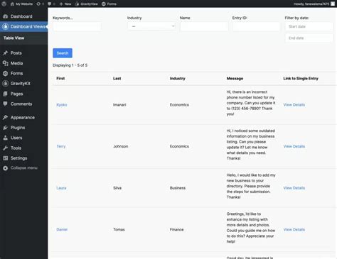 Dashboard Views 的图像结果