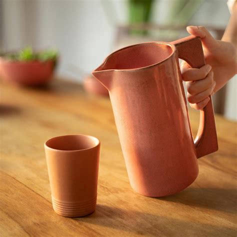 Buy Rustic Reef Ceramic Jug With Wooden Lid Online - Ellementry ...