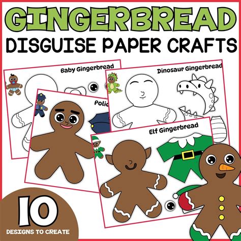 Disguise a Gingerbread Man Cut and Paste Crafts - Homeschool Happiness Shop