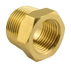 ZESE Brass Hex Bushing Tube Fitting, 1/4 inches NPT Female Thread x 1/2 ...