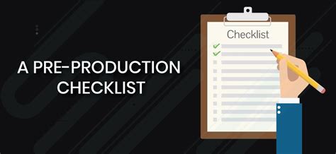 Image result for Pre Production Checklist
