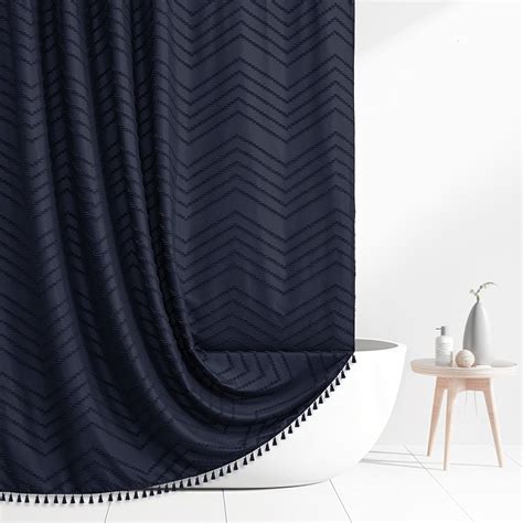 Amazon.com: Siiluminisoy Extra Long Boho Navy Blue Shower Curtain ...