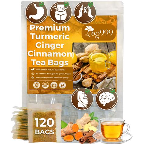 Amazon.com : 120 Bags Premium Turmeric Ginger Cinnamon Tea, Improve ...