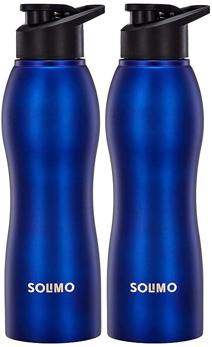 Amazon Brand - Solimo Stainless Steel Sipper Water Bottles | Set of 2 ...