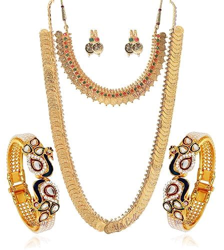 YouBella Jewellery Gold Plated Pearl Studded Wedding Bracelet Bangles ...