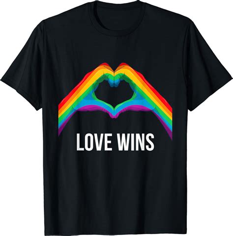 Amazon.com: Love Wins LGBT Pride Flag Pride Month Equality T-Shirt ...