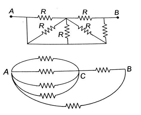 The equivalent resistance between the point `A` and `B` is