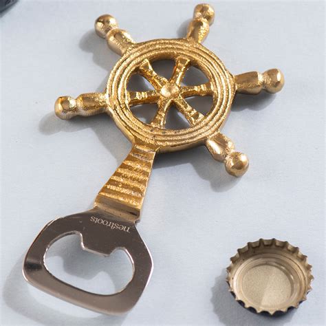 The Impeccable Ship Steering Wheel Bottle Opener Glossy Gold – Nestroots