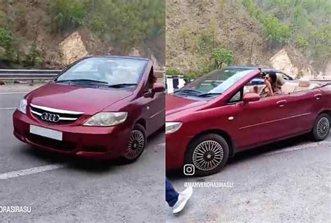 Honda City Converted Into Cabriolet With Audi Logo: Unsafe And Illegal ...