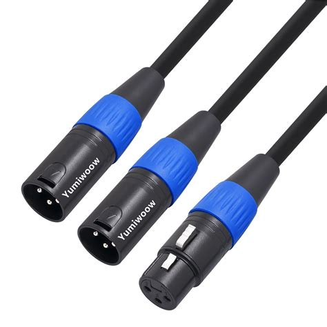 Amazon.com: Yumiwoow XLR Splitter Cable,Female to 2 Male XLR Y Cable (XLR Splitter 1 Female to 2 ...