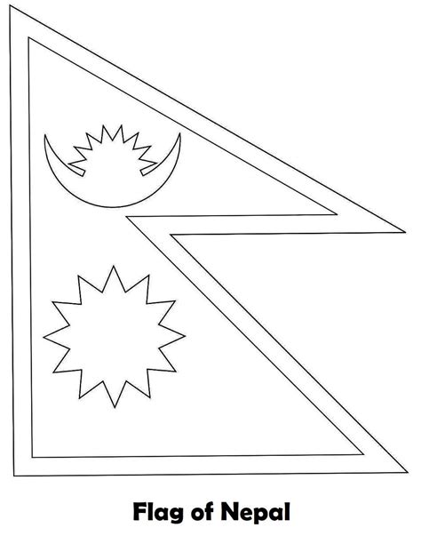 National Flag of Nepal coloring page - Download, Print or Color Online for Free