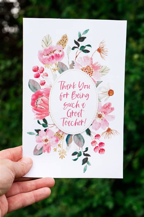 Free printable thank you cards for a teacher, Download Free printable ...