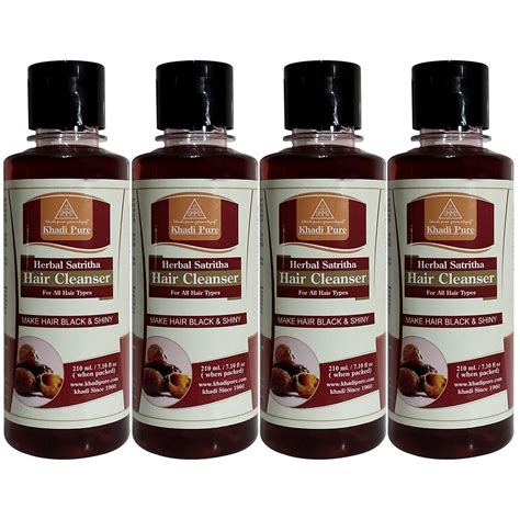 Buy Khadi Pure Herbal Satritha Shampoo, 210 ml (Pack of 4) Online at ...