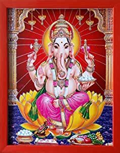 Shree Handicraft Lord Ganesh Paintings with Frame (Acrylic sheet, 24 x ...