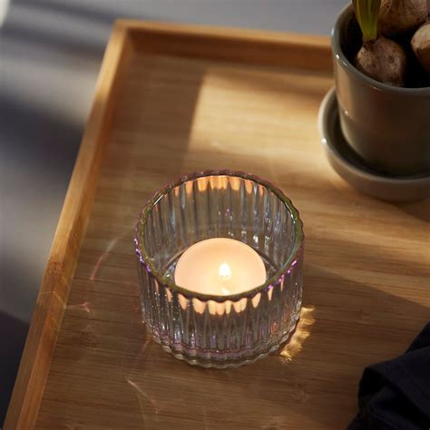 RÄFFELBJÖRK candle holder, mother-of-pearl colour, 5 cm (2") - IKEA