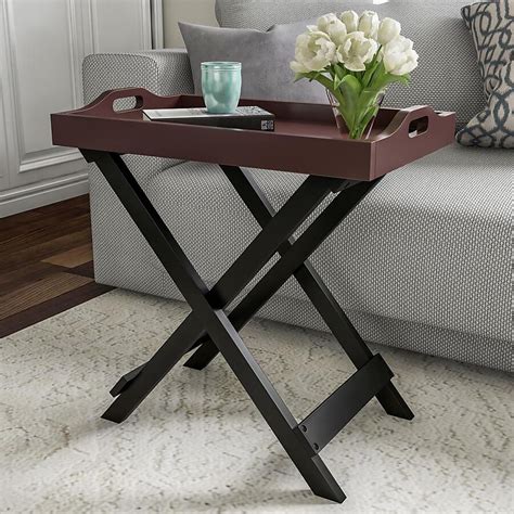 Hastings Home Side Tables 22-in W x 23-in H Cherry and Black Wood ...