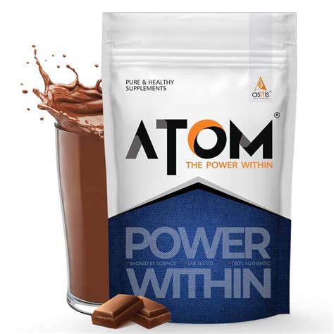 Buy AS-IT-IS ATOM PWR Whey Protein with Enzymes, 24g Protein, 11g EAA ...