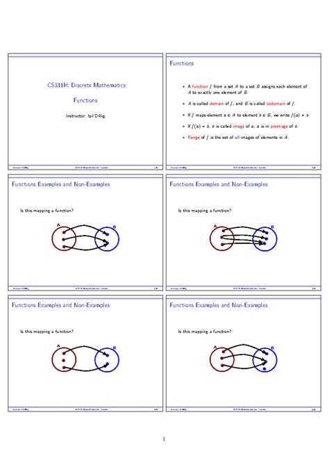 Functions - Good - CS311H: Discrete Mathematics Functions Instructor: I ...