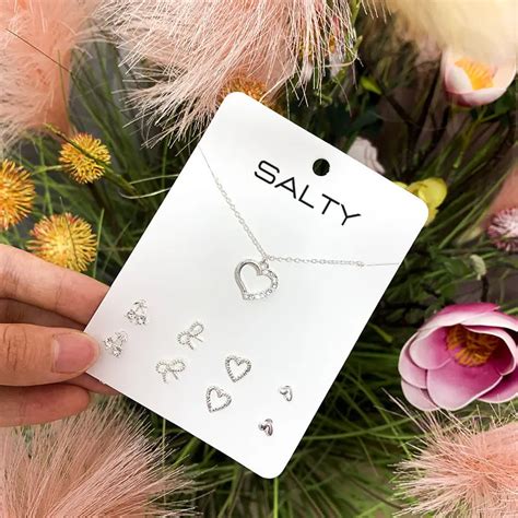 Love Necklace and Set of 4 Studs Combo | Salty – Salty Accessories