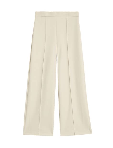 Buy Jersey Elasticated Waist Wide Leg Trousers at Marks & Spencer