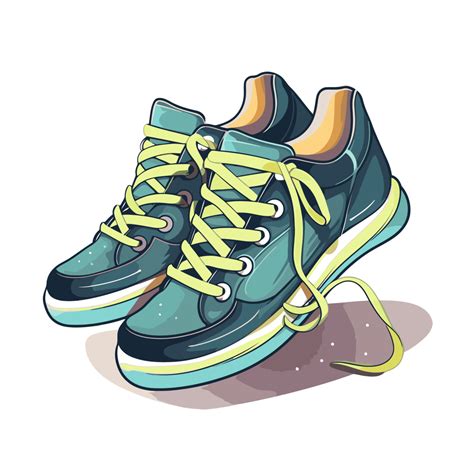 Tennis Shoes, Sticker Clipart Vector Pair Of Blue Trainer Sneakers With ...