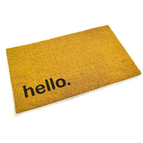 Yellow Hello Coir Door Mat | 75 x 45 cm | Non Slip – castandhome