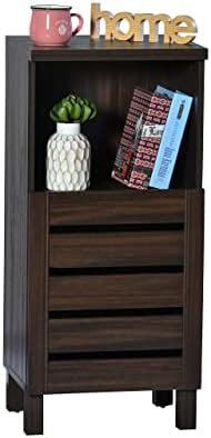 DeckUp Uniti Engineered Wood Bed Side Table and End Table (Walnut ...