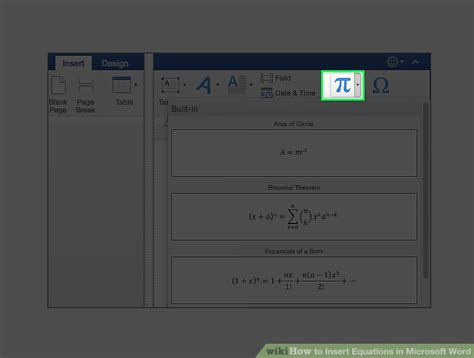 Image result for Add Equation in Word