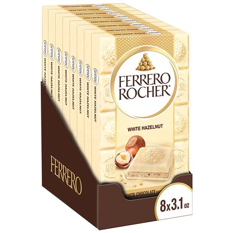 Ferrero Rocher Premium Chocolate Bars—White Chocolate Hazelnut Bar ...