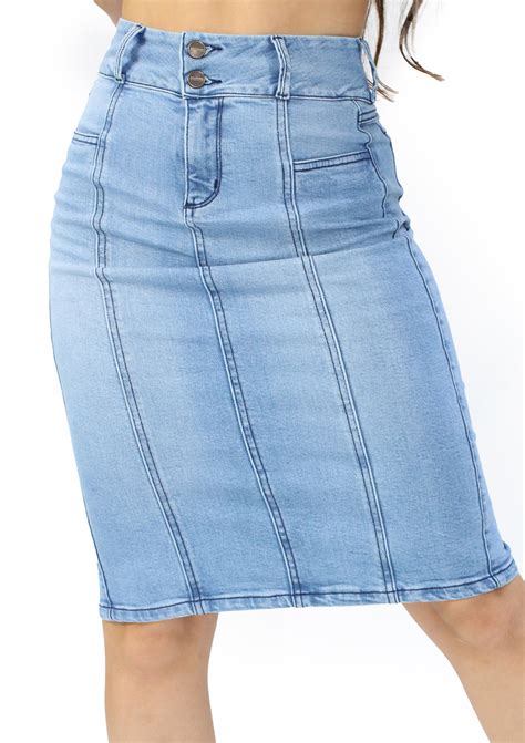 SC-21526 Light Denim Skirt Woman by Scarcha - Pompis Stores