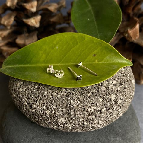 Tiny Black Square Ear Studs – Gypsy Maal