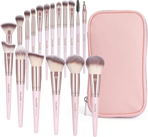 Brochas de Maquillaje, 18 Piezas Brochas de Maquillaje Profesional Sintéticos de Primera Calidad ...