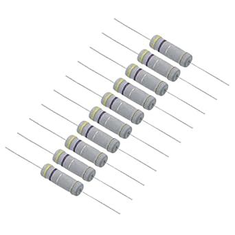 PATIKIL 5Watt 0.47 Ohm Carbon Film Resistor, 20 Pcs 5% Tolerance ...