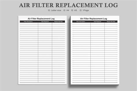 Image result for HVAC Filter Replacement Log