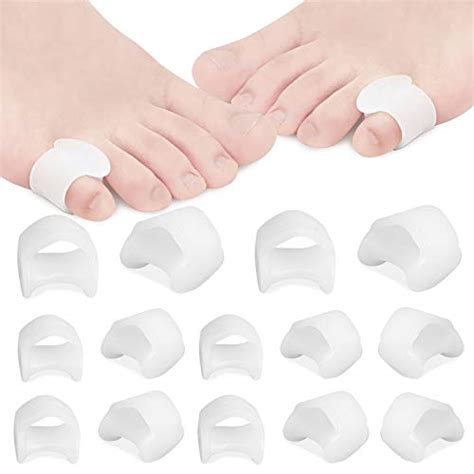 Buy RooRuns 14 Pack White Gel Pinky Toe Separators for Overlapping Toes ...
