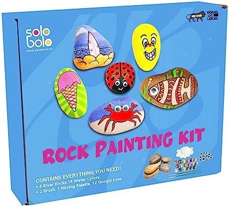 Kalakaram Kids Rock Painting Kit, with Re-usable Rock, Ultimate All in ...