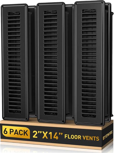 BYEWIRE 2x14 Floor Register 6-Pack, Heavy Duty Steel Floor Vent Covers ...