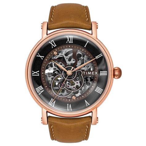 Timex E Class Men's Black Dial Round Case Automatic Function Watch -TW