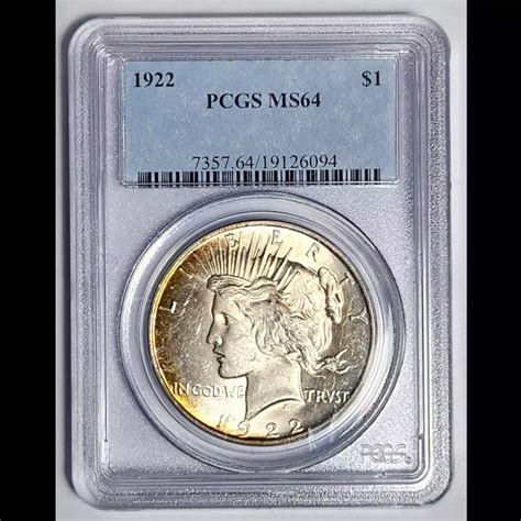 1922 Peace Dollar PCGS MS-64 - ORIGINAL COLORS - Bob Paul Rare Coins