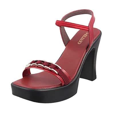 Metro Women's Maroon Fashion Sandals - 5 UK (38 EU) (33-216) : Amazon ...