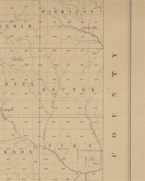Hector Township, Pennsylvania 1856 Old Town Map Custom Print - Potter ...