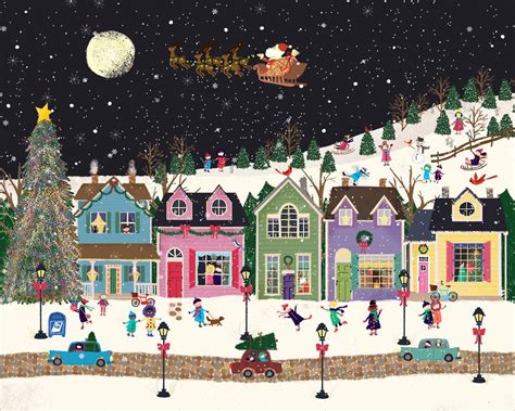 christmas village illustration
